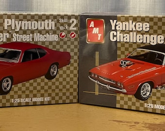 Kit de modelo de plástico AMT/ERTL, escala 1:25, Skill 2, idades 10+. Ponta NRFB. Escolha entre Plymouth Duster ou Yankee Challenge Craft Toys.