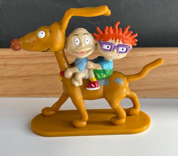 Vintage Rugrats Tommy & Chuckie Riding Spike 1997 Viacon 3” Tall