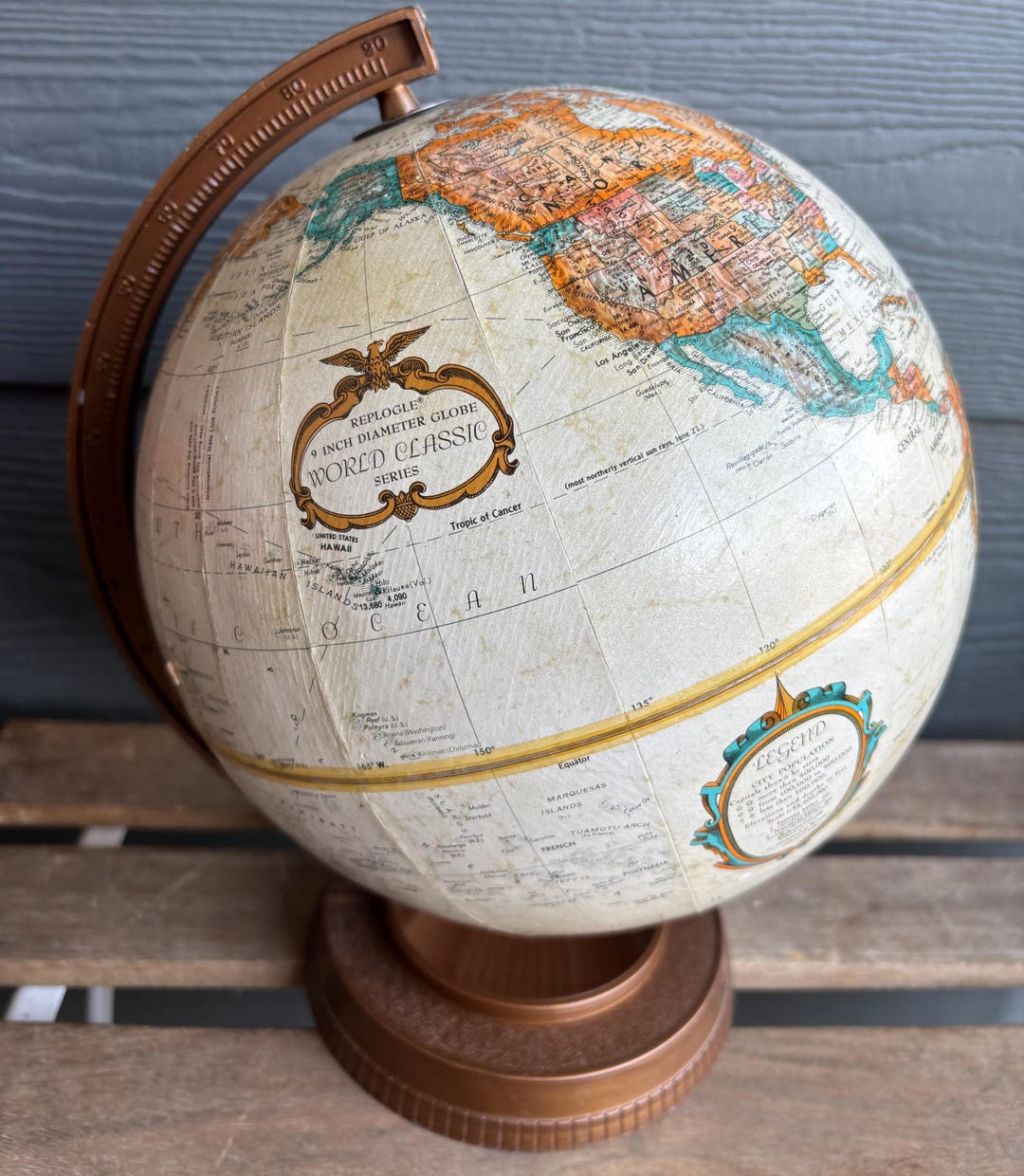 MCM Replogle 9” World Classic Beige Globe Plastic Base - Etsy