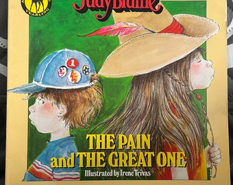 Vintage 1985 Judy Blume “The Pain and the Great One “ Paperback  Book about Siblings Brother and Sister Kids Book Storybook for Reading