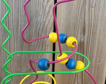 Laberinto de cuentas de madera Educo vintage único con base