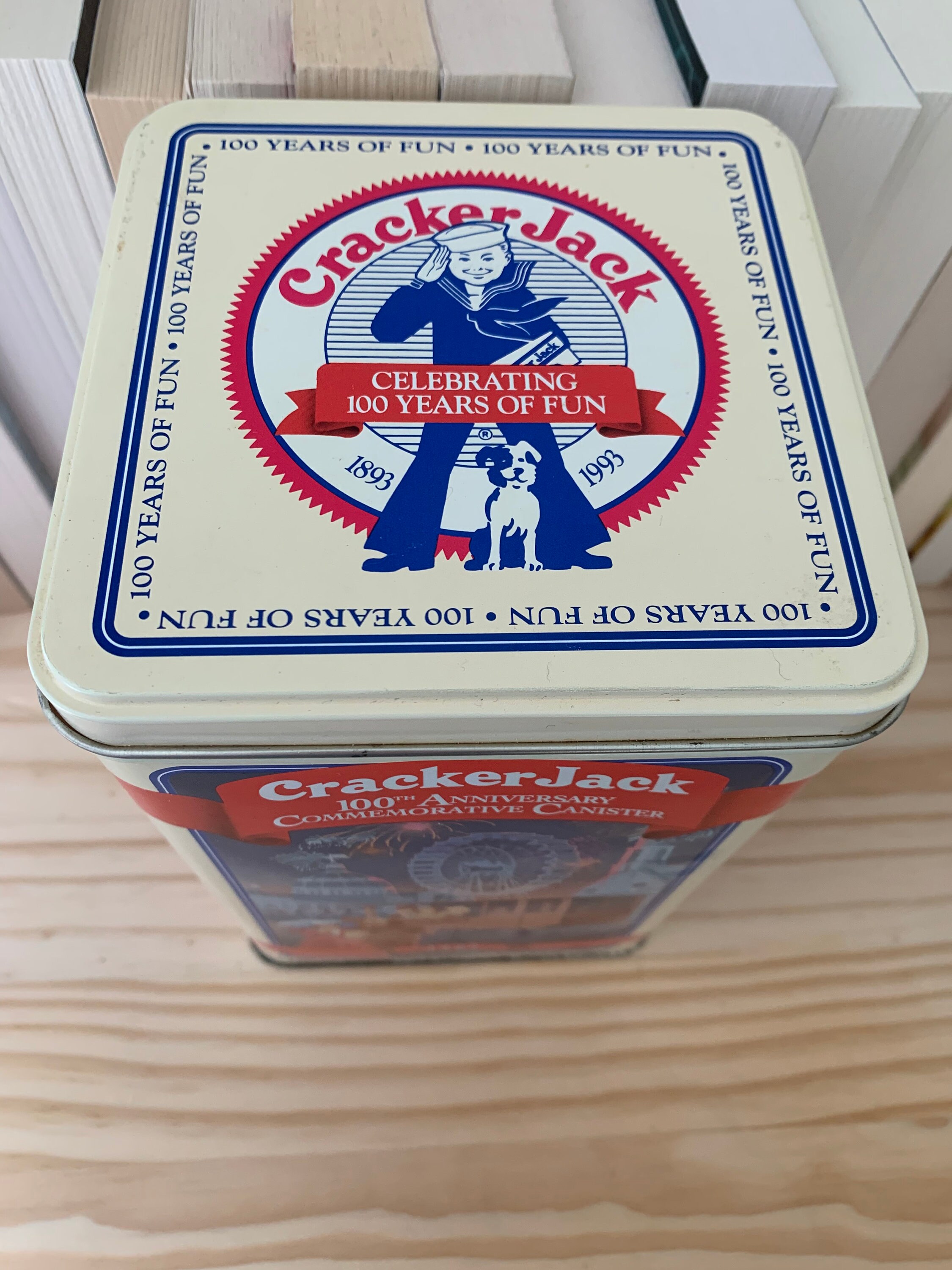 Vintage Cracker Jack Tin Celebrating 100 Years of Fun 1893-1993