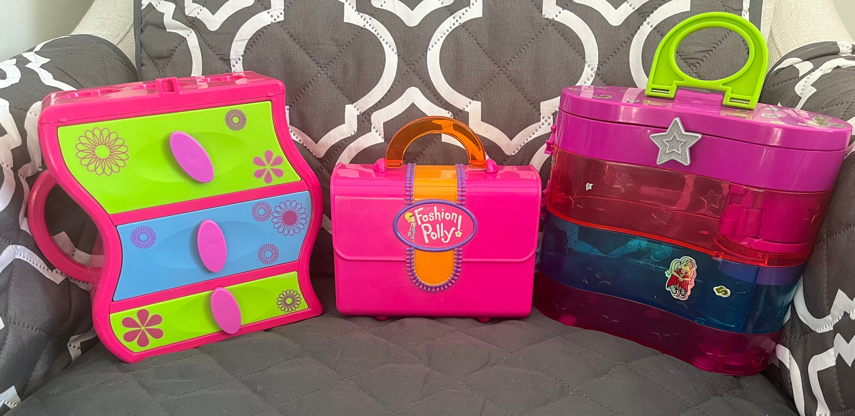 Vintage Polly Pocket Storage Cases: Dresser, Wardrobe, Fold-out