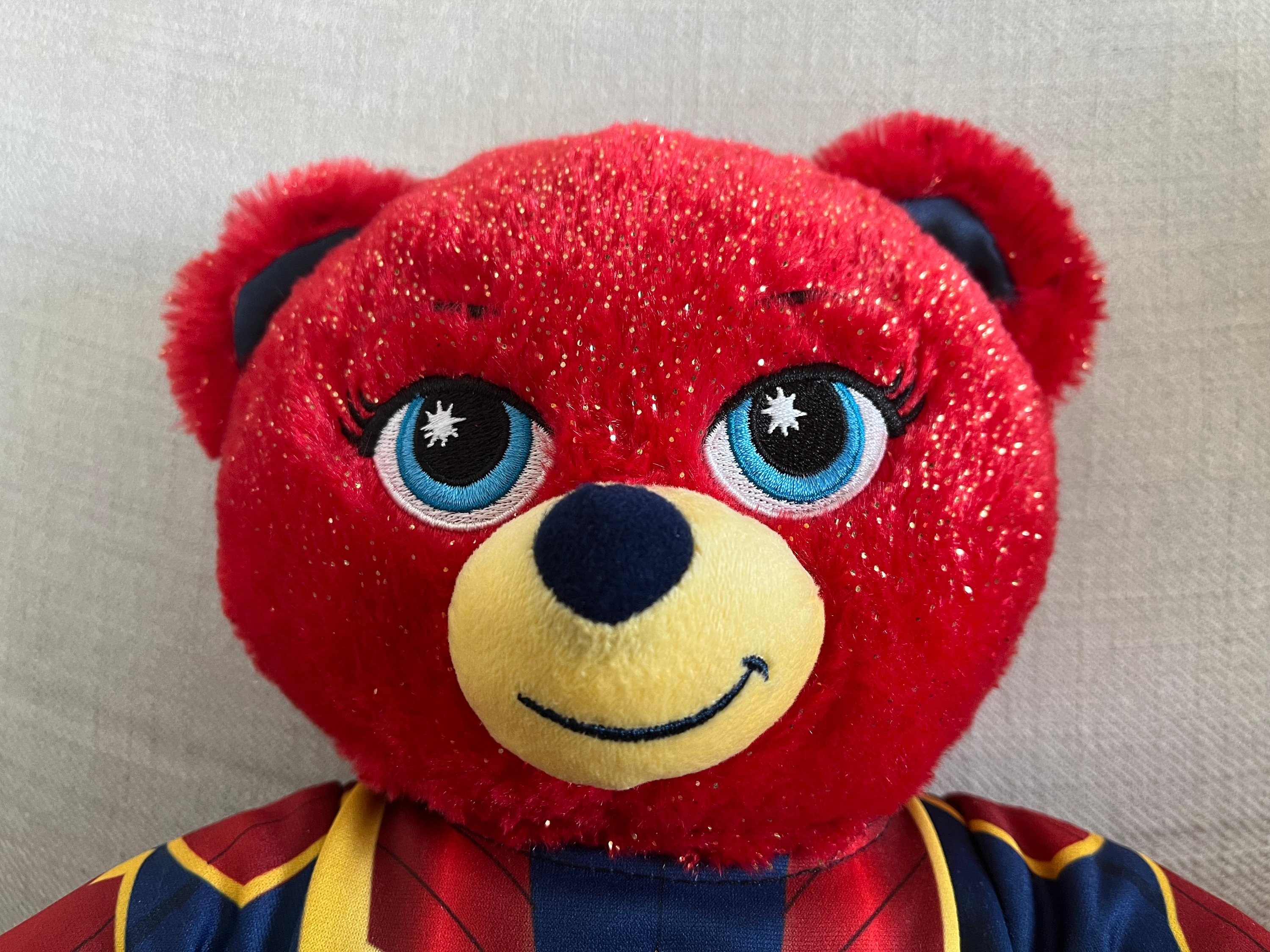 Build a Bear Captain Red Sparkly Bear With Outfit 16 Inch Teddy