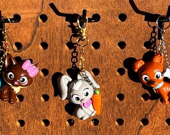 Handmade Cute Pets Animal Keychain Choose from Kitty, Bunny or Puppy