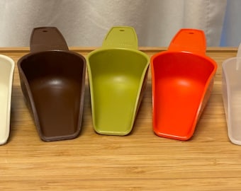 Vintage Tupperware Canister Scoop 878 CHOOSE From a Variety of Colours