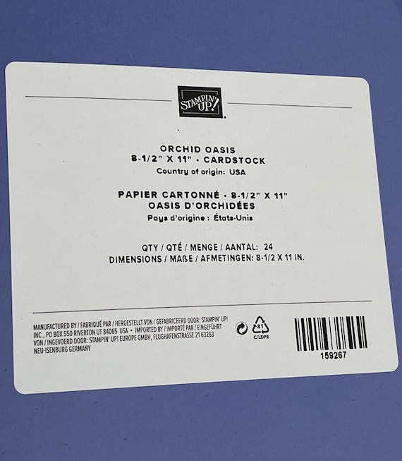 Stampin' Up! 8-1/2” X 11” Colored Cardstock Paper Packs Made in
