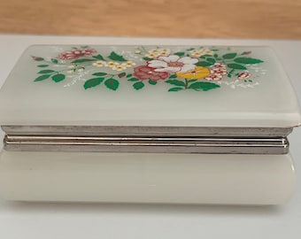 Vintage MCM Floral Lucite Jewelry Box