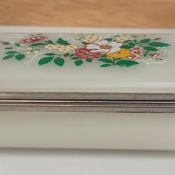 Vintage MCM Floral Lucite Jewelry Box