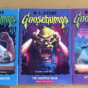Vintage R.L. Stine 1990’s Goosebumps Novels Young adult Books by Scholastic Spooky Halloween Stories.