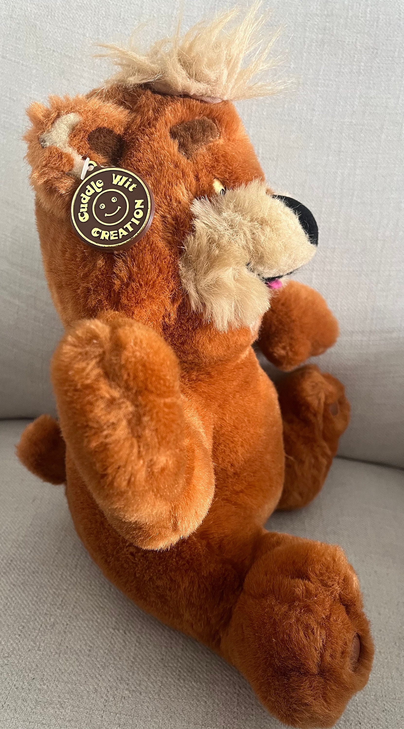 Vintage 1989 Zeddy Teddy 13” Sitting Bear Cuddle Wit Creation