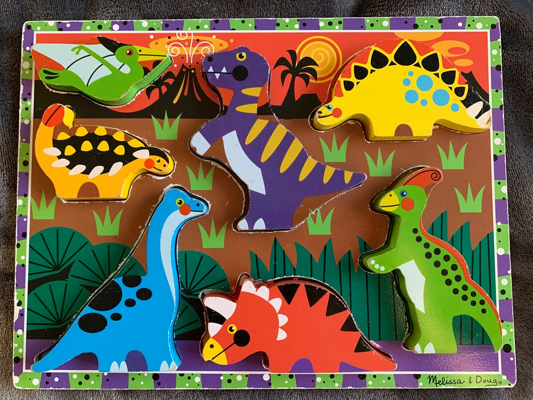 Melissa and Doug Wood Chunky Puzzles Dinosaurs Wood Puzzle