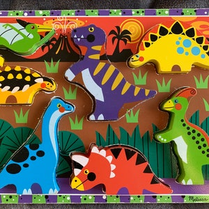 Melissa und Doug Holz Puzzles Dinosaurier Holzpuzzle Lernspielzeug Vorschulspielzeug Prähistorisches