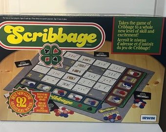 Vintage Board Game Scribbage by Irwin Toys 1990  2-4 Players Ages 8 and Up NIB