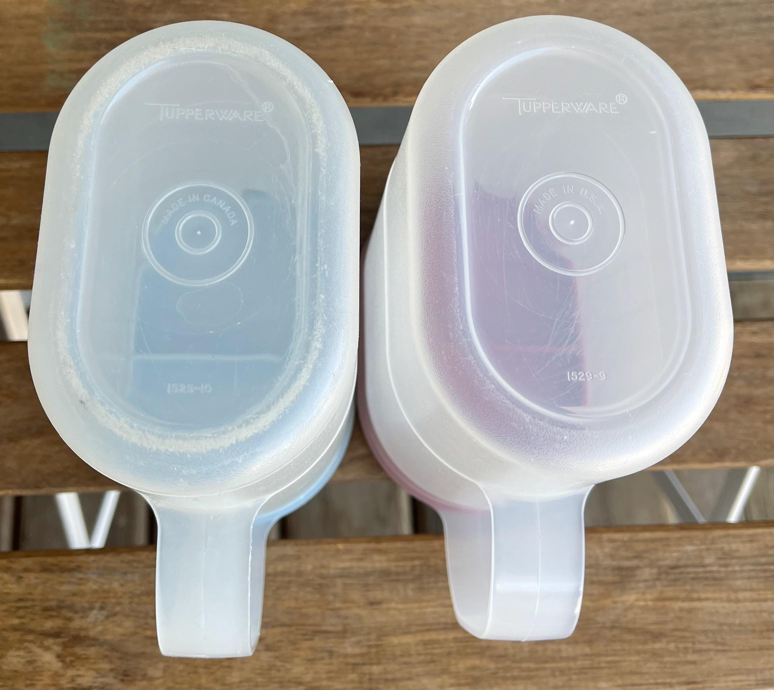 タッパーウェアセット　まとめ売り　　Tupperware Vintage Clear Tupperware Juice Jugs Choose from Blue or Red Lid