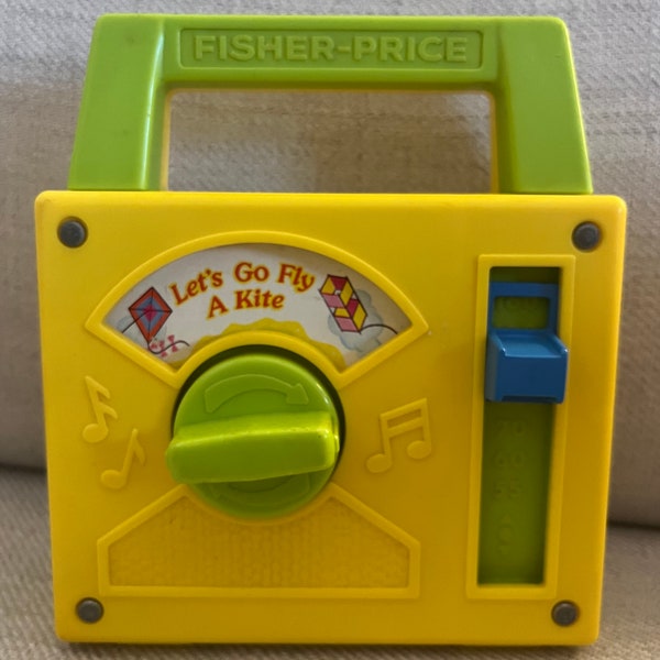 Vintage 1978 Fisher Price Wind up Radio Music Toy “Let’s Go Fly a Kite” Song 1970s Toys