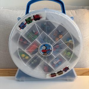 Thomas the Tank Engine Minis with Round Case Holds 14 Mini Trains Included