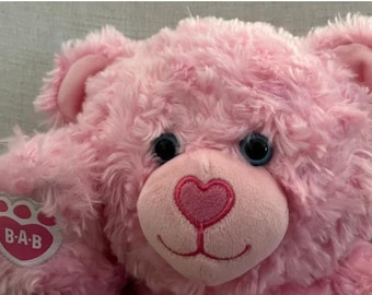 BABW 16” Fluffy Pink Cuddles Teddy Bear Valentines Rosettes Swirl Plush Toy Cute Plushies