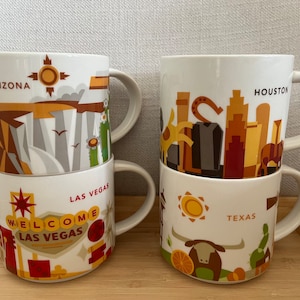 Tasses à café Starbucks Collection You Are Here - 4 tasses au choix : Arizona, Las Vegas ; Houston, Texas - Tasse City, 414 ml, 14 oz liq.