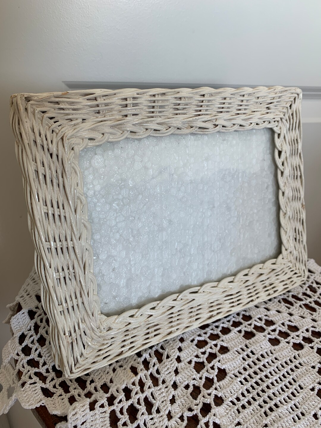 Vintage Boho Picture Frame for 4x6 Picture. White Wicker Frame Etsy