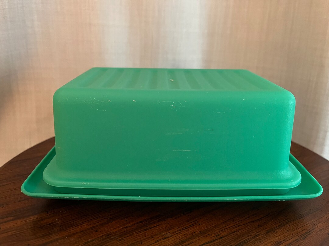 Vintage Tupperware Butter Dish Green Base 781 With Green Cover Etsy