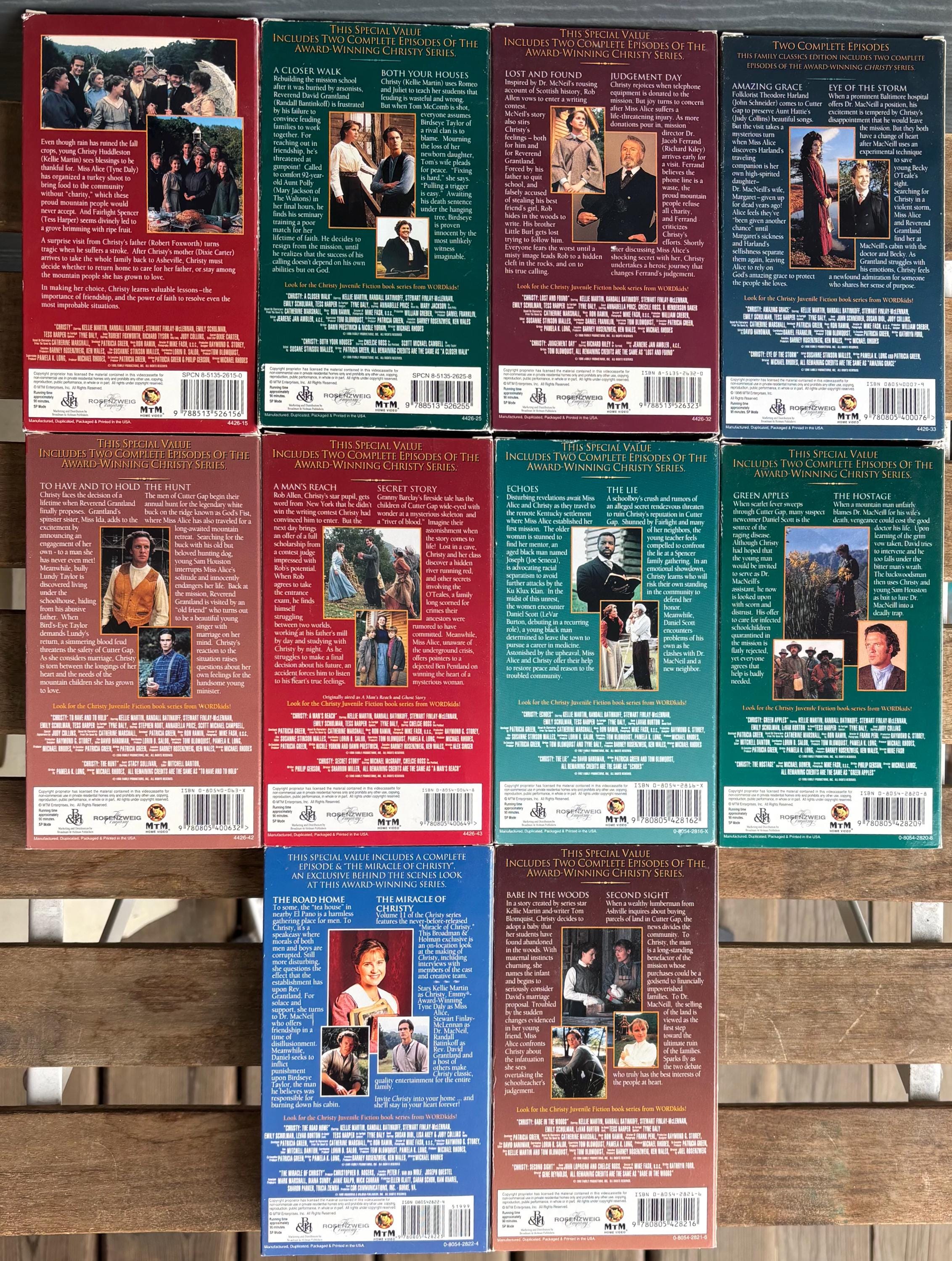 Christy Family Classics Series VHS Tapes Volumes 2-11 A Story of