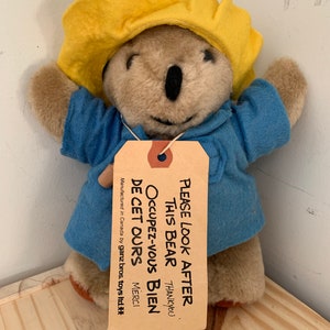 Vintage 8” Padding Bear Yellow Hat with Tag Eden Toys 1977 Teddy Bear Ganz Bros