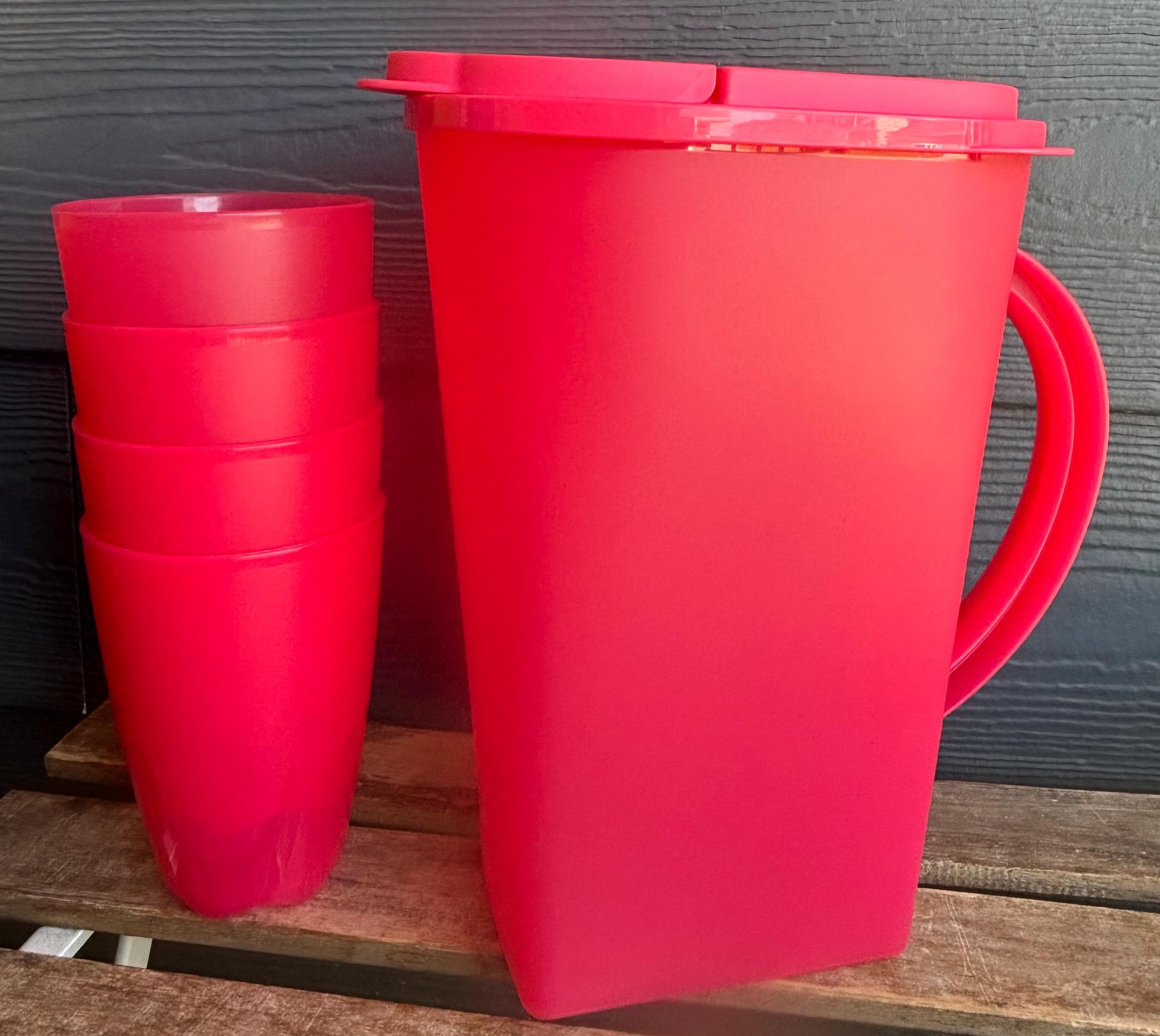 Tupperware Floresta Pitcher 3.7L or 1 Gallon Includes 4 Matching