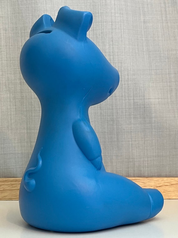Vintage 1980s Blue IKEA Sitting Plastic Piggybank Nostalgic Gifts