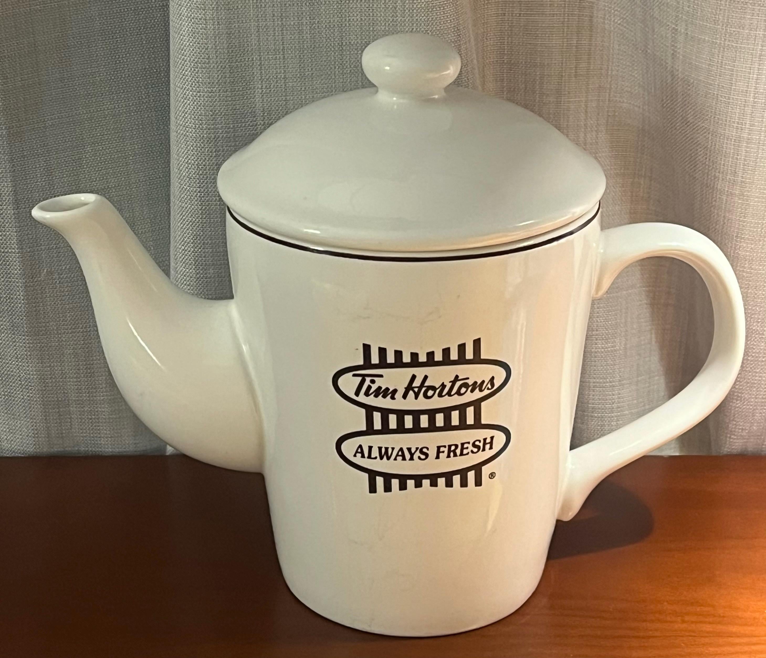 Vintage 1990s Bilingual Tim Hortons Teapot, 