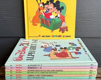 Vintage 1983 Walt Disney Books Fun to Learn Library Complete Set Volumes 1-19
