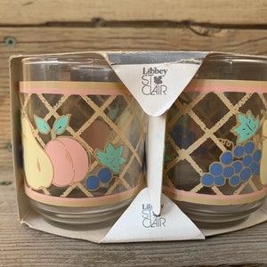 1980s Vintage Original Package Set of 4 Libbey St Clair “Adagio” 170ml  (6oz) Drinking Glasses