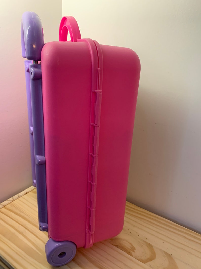 Vintage Travel Pink and Purple Rolling Barbie Suitcase Doll Etsy