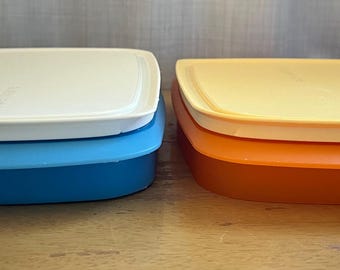 Vintage Tupperware Cool N Snack Containers With Lids. Choose Between Blue or Orange. Protein Bars No Bake Snack Molds 6820A / 6488A