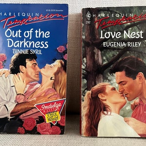 Vintage Books Harlequin Temptation Romance Novels - Lot of 2 - 1989 1990 Paperback Readers