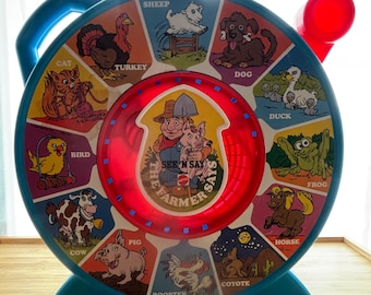 Vintage Mattel 1989 See N Say The Farmer Says Farm Animals Blue Educational Preschool Toy