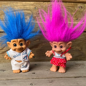 Vintage Collection of Forest Trolls Collectable Two to Choose From - 1992 World Series Toronto Blue Jays 25 or Red Dress