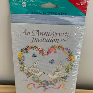 cartes vintage "An Anniversary Invitation" neuves scellées dans l'emballage