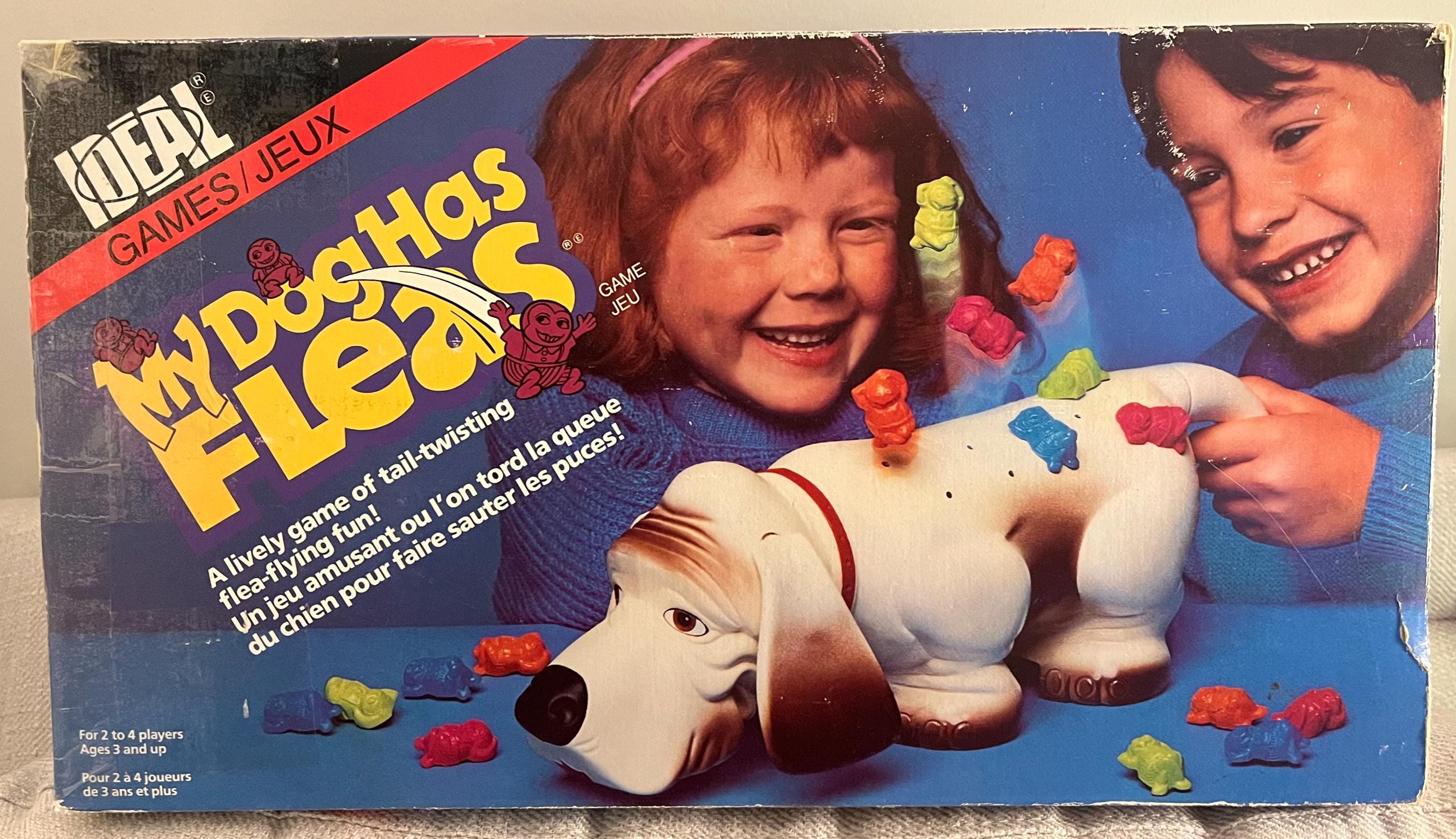 Vintage 1987 Mijn hond heeft vlooienspel van Ideal Toys voor 2-4 spelers vanaf 3 jaar