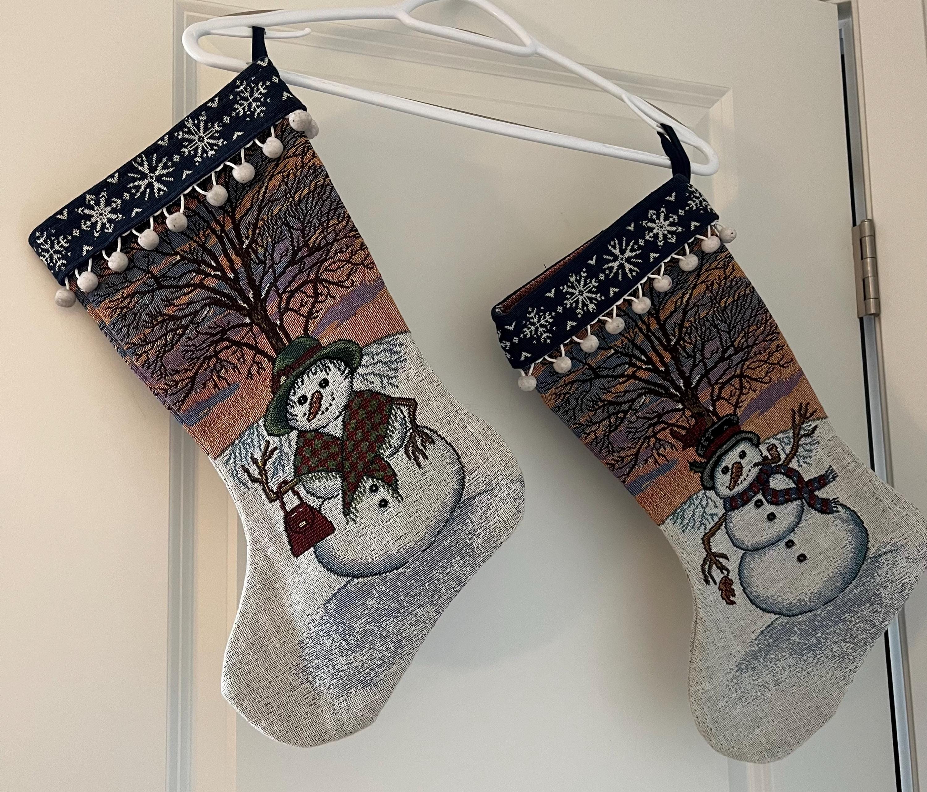 Vintage Tapestry Christmas Stocking Pat Cockrell Signature