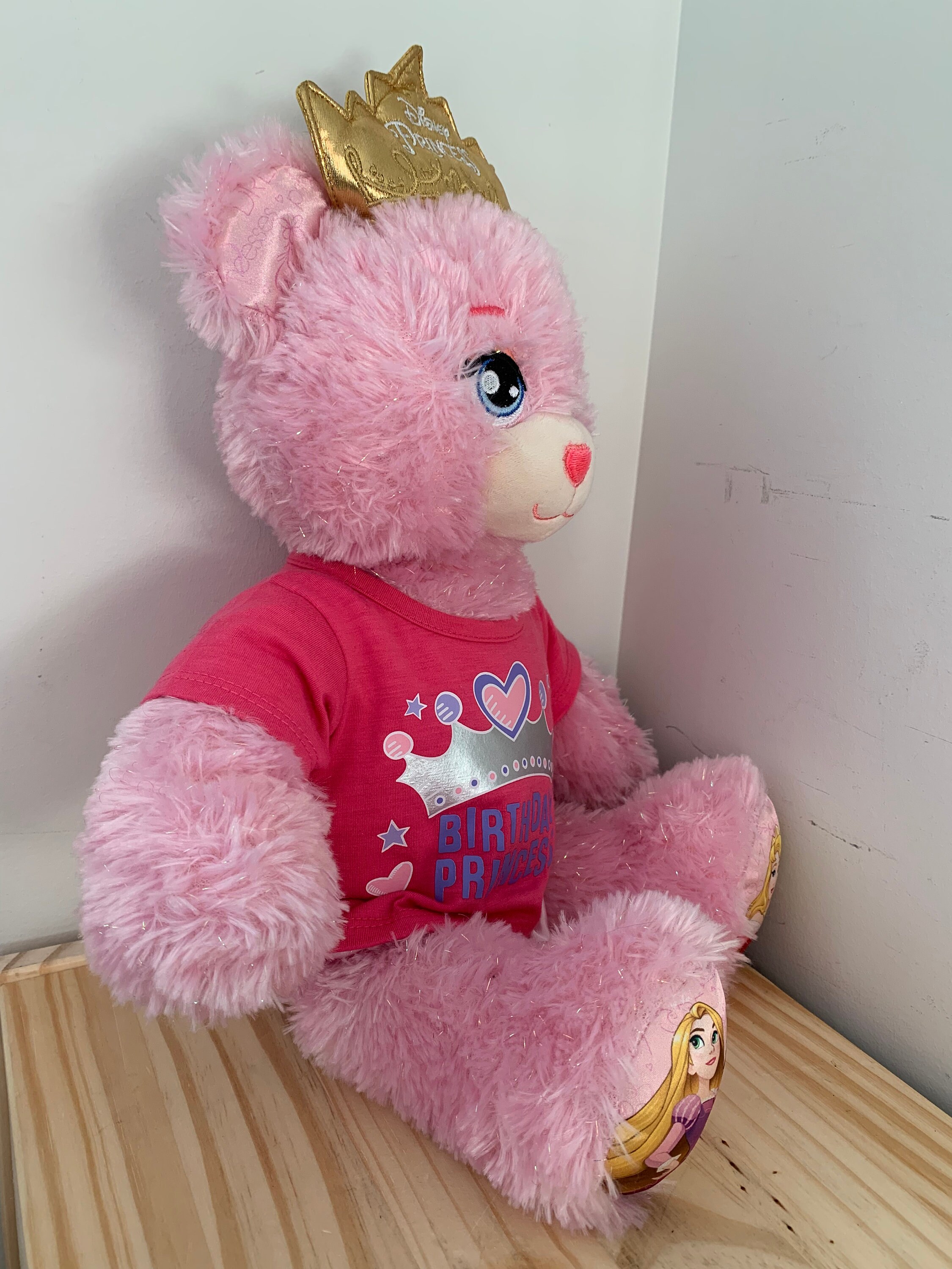Build A Bear Princess 17” Pink Bear With Birthday Princess T-shirt