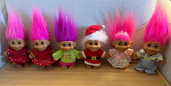 Vintage Collection of Russ Trolls Collectible Four to Choose From Twin A Twin B Born to Ski Santa Bride or Pink Hair Etsy Australia