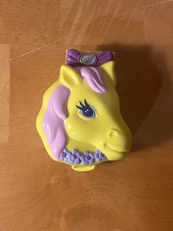 Coffret Polly pocket Tête cheval Pony ridin 1994 Bluebird