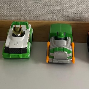 Paw Patrol Rubble Tracker Rocky and Zuma Characters in Their Vehicles Paw Patrol Metal Racers Nickelodeon