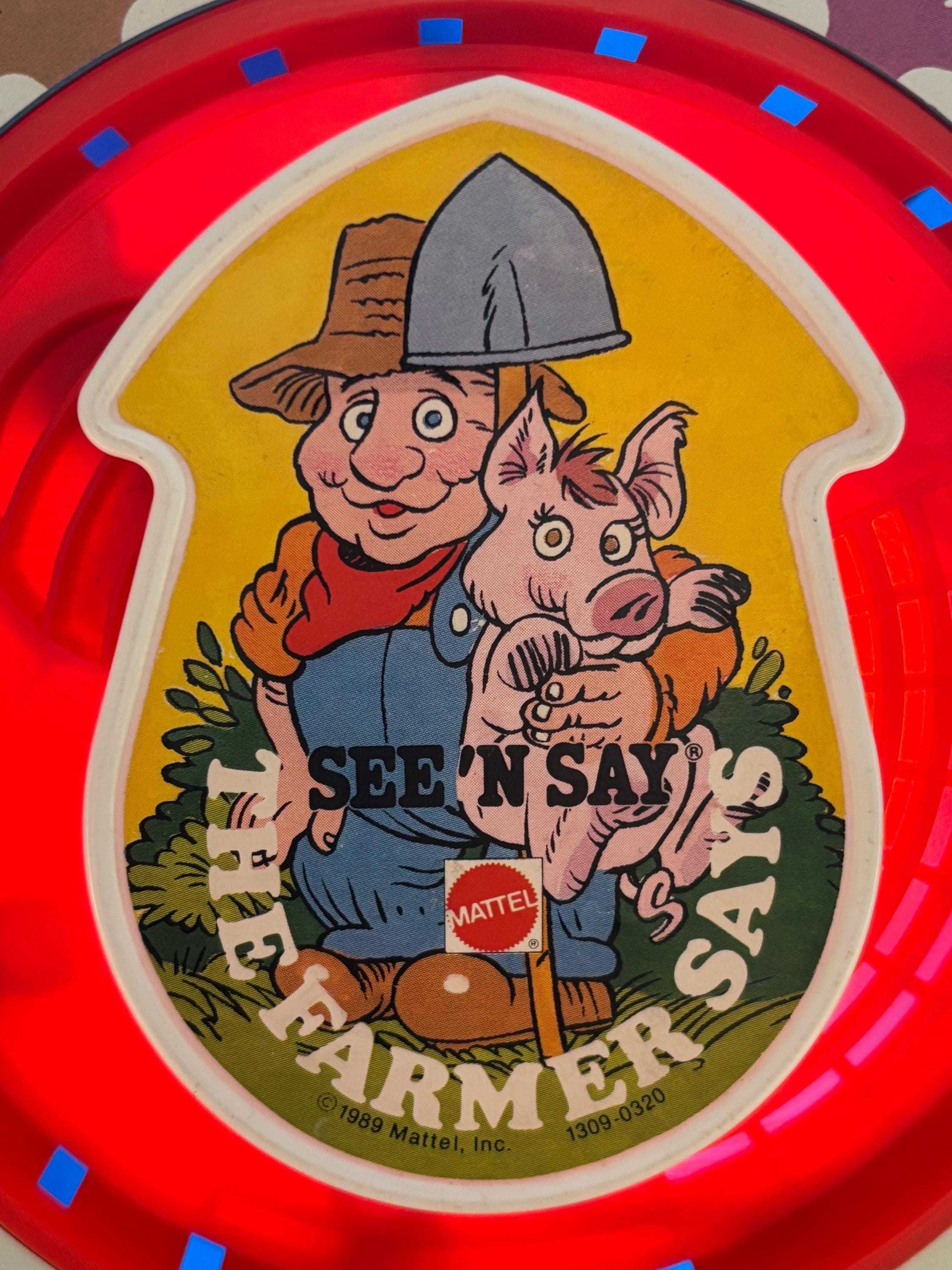 Vintage Mattel 1989 See N Say the Farmer Says Farm Animals Blue