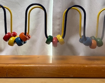 Vintage Educo ED129 Caterpillar Wood  Bead Maze Made in Canada Home School Classroom