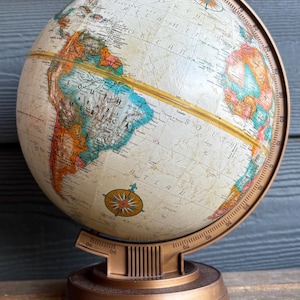 MCM Replogle 9” World Classic Beige Globe Plastikowa podstawa