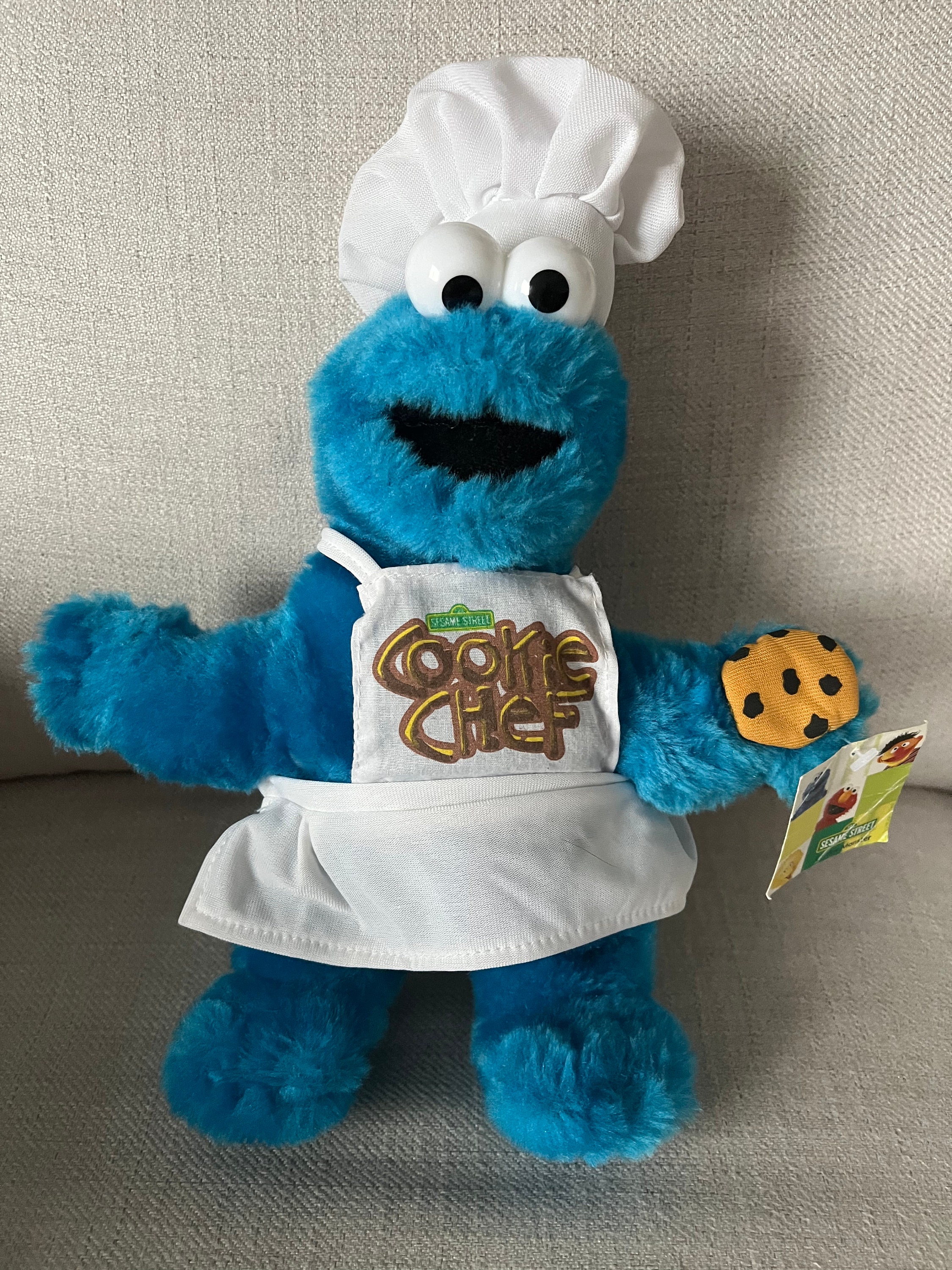 Vintage Sesame Street Cookie Monster With Chefs Hat and Cookie Etsy