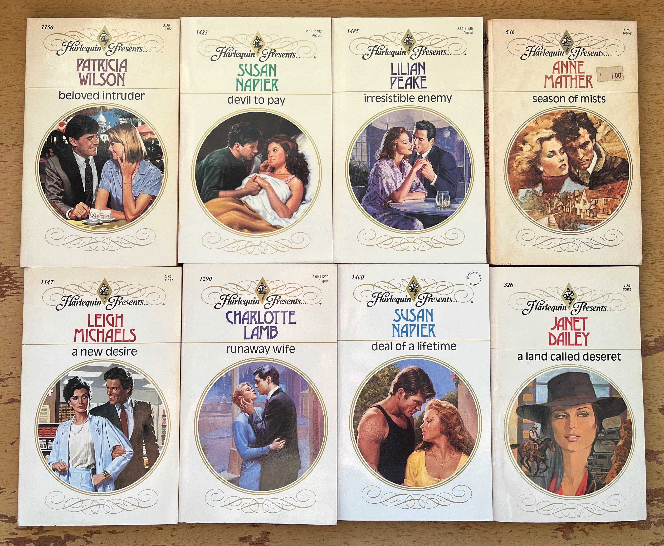 Vintage Harlequin Presents Romance Novels 1970s- 1990s Paperback Adult Fiction 8 to chose from