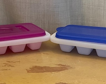 Bandejas para cubitos de hielo Tupperware, 14 cubitos, 2704A, 2705A, tapa morada o azul